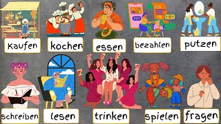 Die 10 Verben mit Beispielen A1& A2 / Useful German verbs with examples for beginners - Easy Deutsch