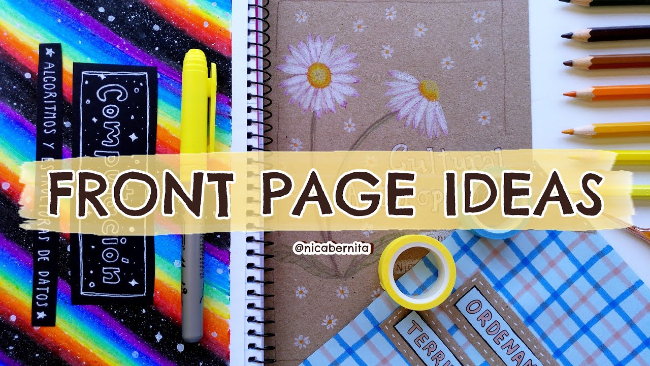 CREATIVE FRONT PAGE DESIGN FOR SCHOOL PROJECT 🌼 DIY: NOTEBOOK ...