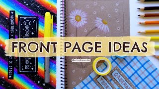 CREATIVE FRONT PAGE DESIGN FOR SCHOOL PROJECT 🌼 DIY: NOTEBOOK DECORATION IDEAS🌼 DRAWING FLOWERS