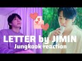 Jungkook reaction to LETTER by JIMIN ❤ #jimin #jungkook #miniejagi #jikook #bts