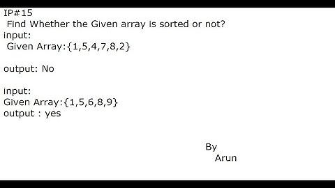 IP#15  Find Whether the Given array is sorted or not?