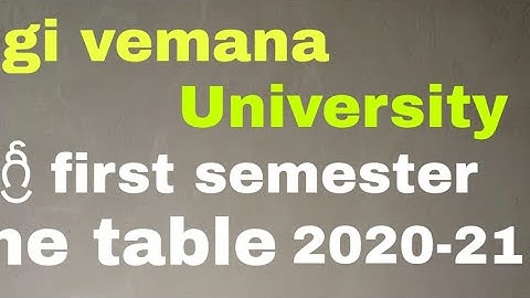 Yogi vemana University Degree first semester timetable batch 2020-21|YVU latest|