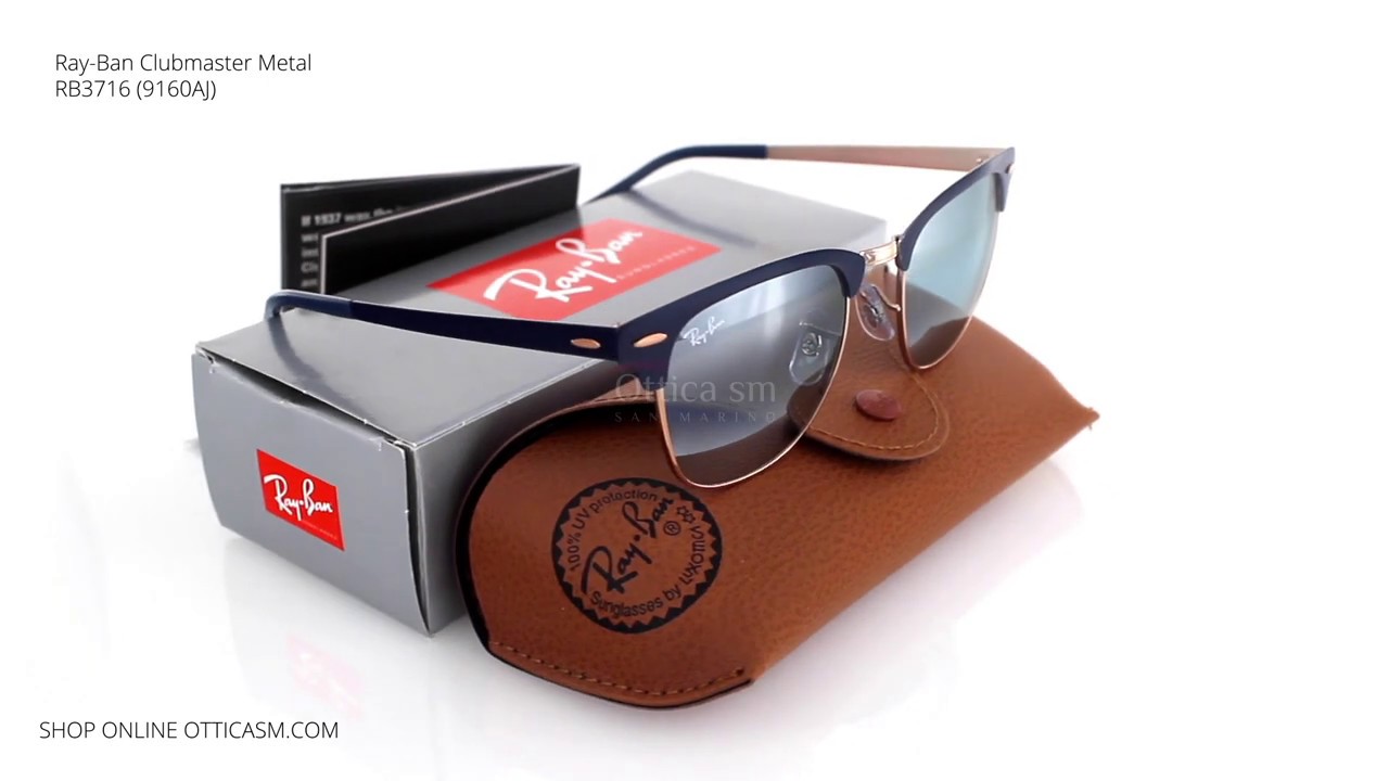 Ray Ban Clubmaster Metal Rb 3716 9160aj Youtube