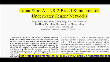 AquaSim Mannasim Projects for 3D view UnderWater Sensor Network for PHD/ME/MTech/BE