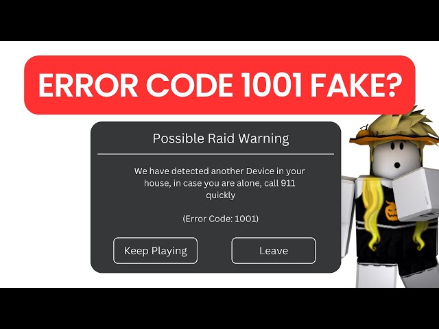 what roblox error code 1001