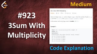 3Sum With Multiplicity | Live Coding with Explanation | Leetcode - 923