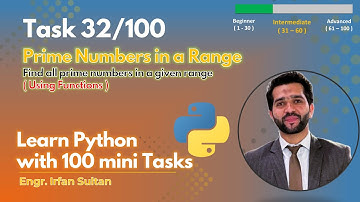 Find all prime numbers in a given range | Task 32/100 - Learn Python programming with 100 tasks