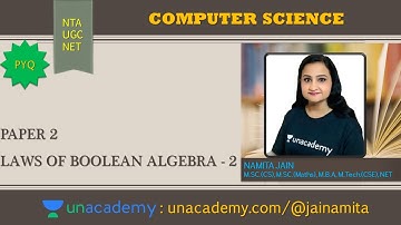 NTA UGC NET CS | LAWS OF BOOLEAN ALGEBRA |  CRACK NTA UGC NET/JRF 2020 - 21 | NAMITA JAIN