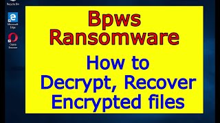 Bpws virus (ransomware). How to decrypt .Bpws files. Bpws File Recovery Guide.