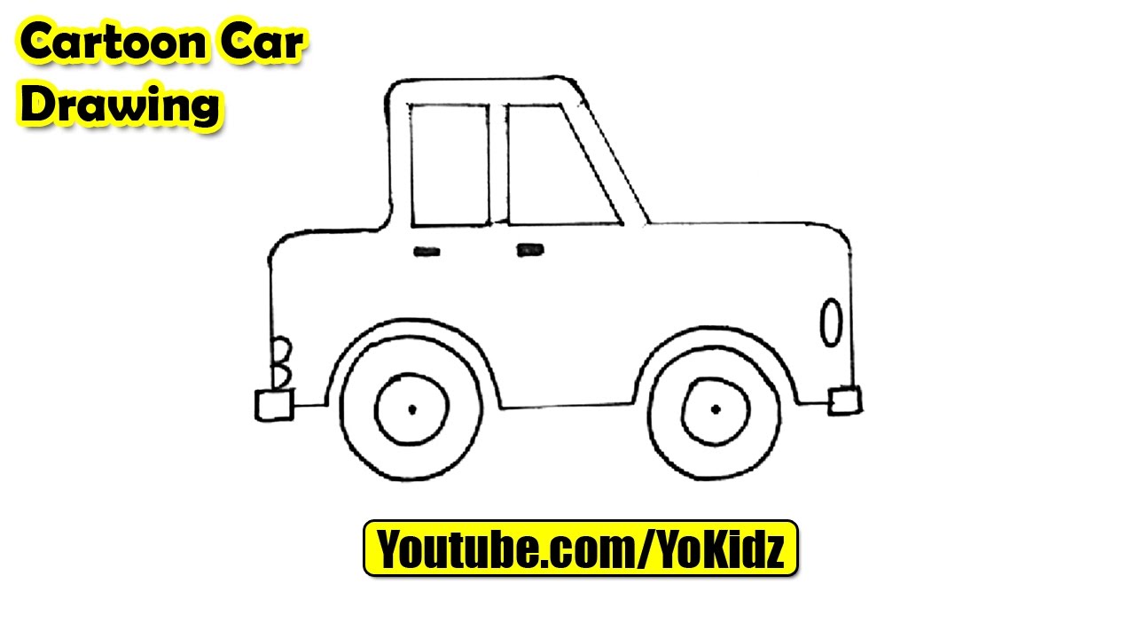 How to draw a CARTOON CAR easy - YouTube