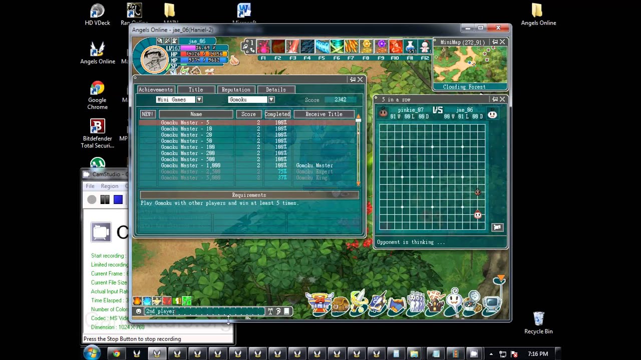 Angels online: Gomoku Achievement