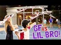 AIRPLANE THROWING GONE WRONG! (GF vs. LITTLE BRO)