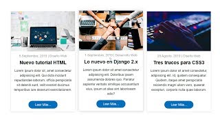 Diseño de publicaciones responsivas para blog en HTML, CSS y JavaScript