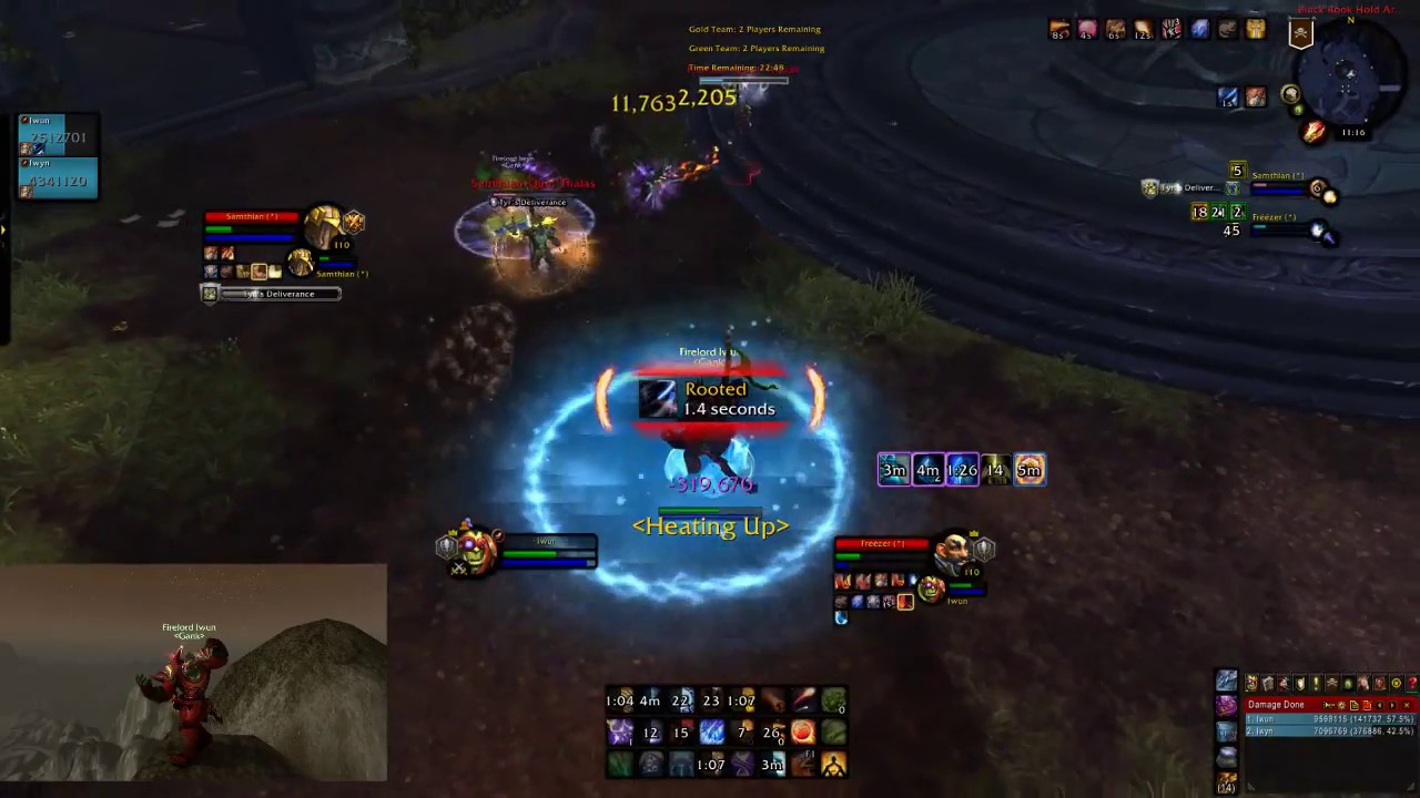 WATCH OUT FOR EBONBOLT! WOW LEGION 7.3.5 DOUBLE FIRE MAGE 2V2 GRIND #8