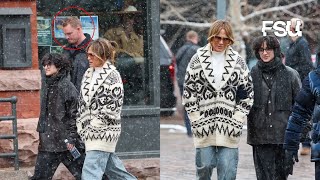 Jennifer Lopez dons cozy cardigan for post-Christmas shopping spree with child Emme in Aspen