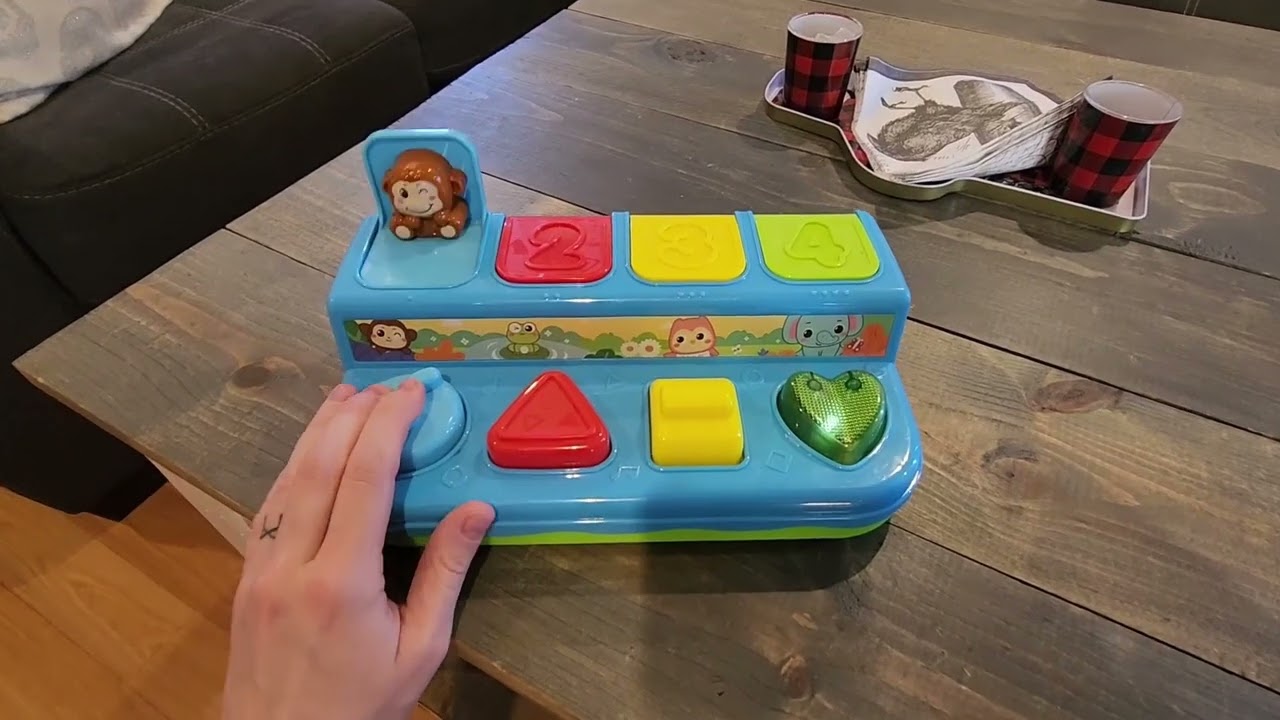 Interactive Pop Up Animals Toy with Music, Animal Sound Light up Montessori Cause and Effect Toys fo