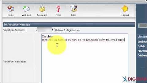 Phần 27: Hướng dẫn sử dụng chức năng phản hồi mail tự động trong kỳ nghỉ của DirectAdmin