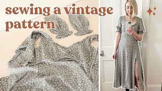 Making a DREAMY Midi Dress from a Vintage Sewing Pattern | Sew With Me