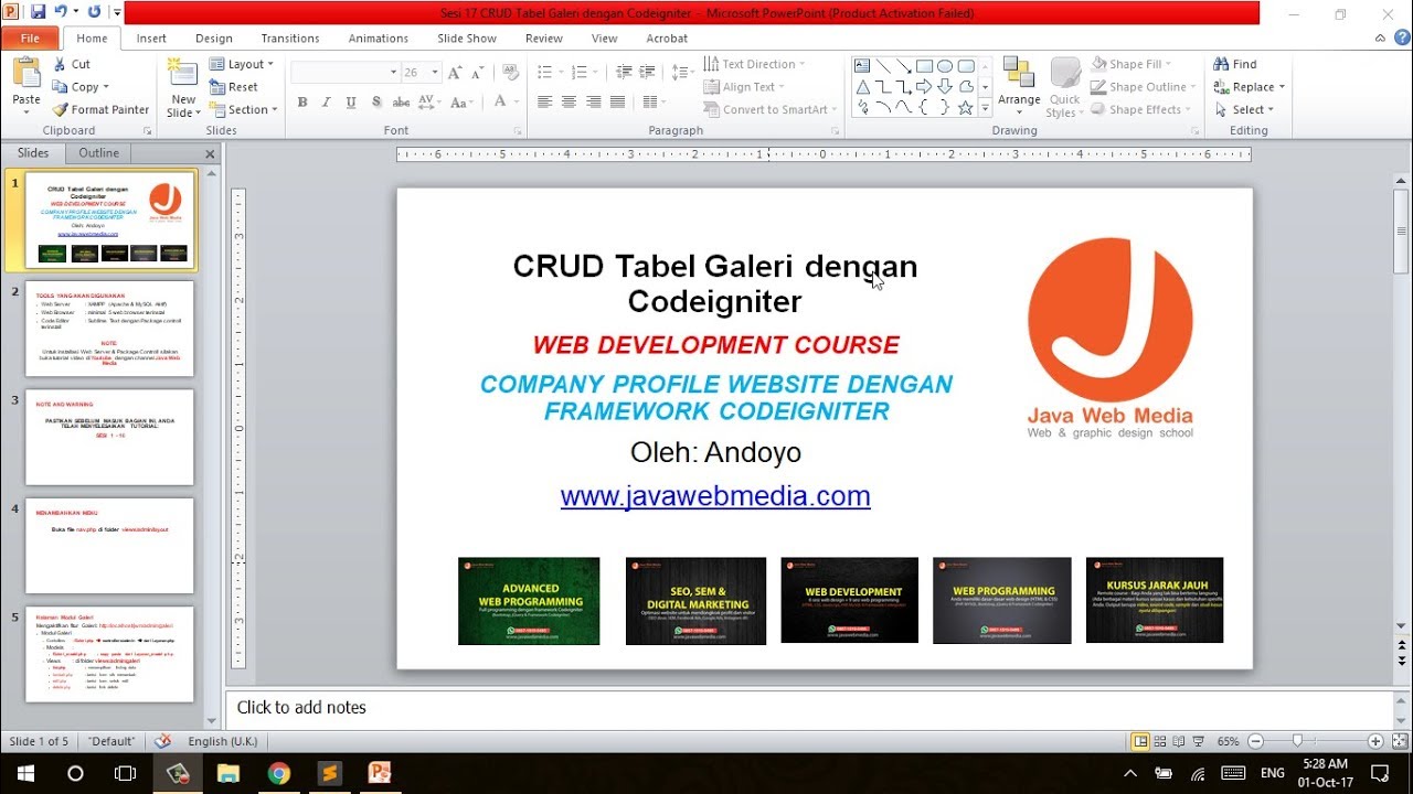 Sesi 17 CRUD Tabel Galeri Dengan Codeigniter Website Perusahaan Sesi 17 CRUD Tabel Galeri Dengan Codeigniter Website Perusahaan