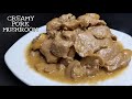 CREAMY PORK MUSHROOM || HOW TO COOK SIMPLE PORK CREAMY MUSHROOM || PINOY STYLE AMY GUEVARRA