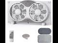 shinic 2026 9 Inch Twin Window Fan – Quiet, Reversible Airflow, 3 Speeds, Adjustable Width