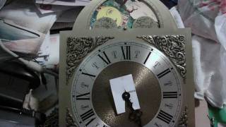 Replacing movement of grandfather clock, Emporer Clock, Hermle movement Clock has been running for a week now, no problems. I had to bend the hammers into position since none of them lined up with the