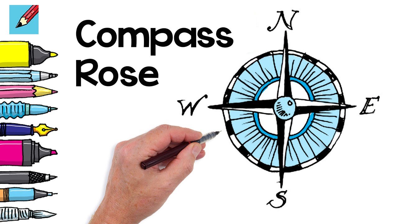 Featured image of post Compass Rose Drawing For Kids : Then draw the stem of the rose and then later carefully draw on the leaves!