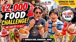 ¥2,000 Food Challenge with Minato | Komachi-dori, Kamakura, Japan