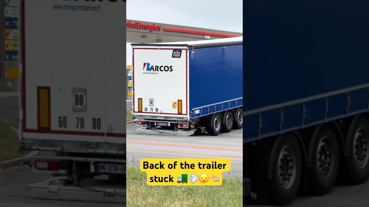 Back of the trailer stuck 🚛#trucking #automobile #germantruckdriver