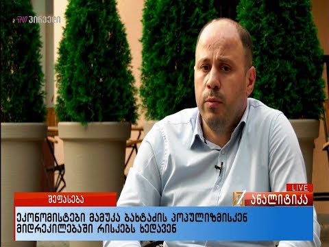 ეკონომისტები მამუკა ბახტაძის პოპულიზმისკენ მიდრეკილებაში რისკებს ხედავენ