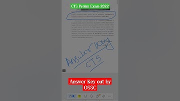 Combined Technical Services-2022 new update//Answer key released by OSSC//Check full details👇//CTS