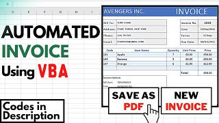 Create an Automated Invoice using Excel VBA (1-Click Save to PDF & New Invoice)