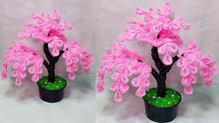 ऊन से गुलदस्ता बनाने का आसान तरीका/DIY Easy Woolen Guldasta Craft/Woolen Tree Craft idea/Wool making