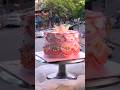 Super intricate decorations on a pink-themed cake without looking tacky #shorts #cake