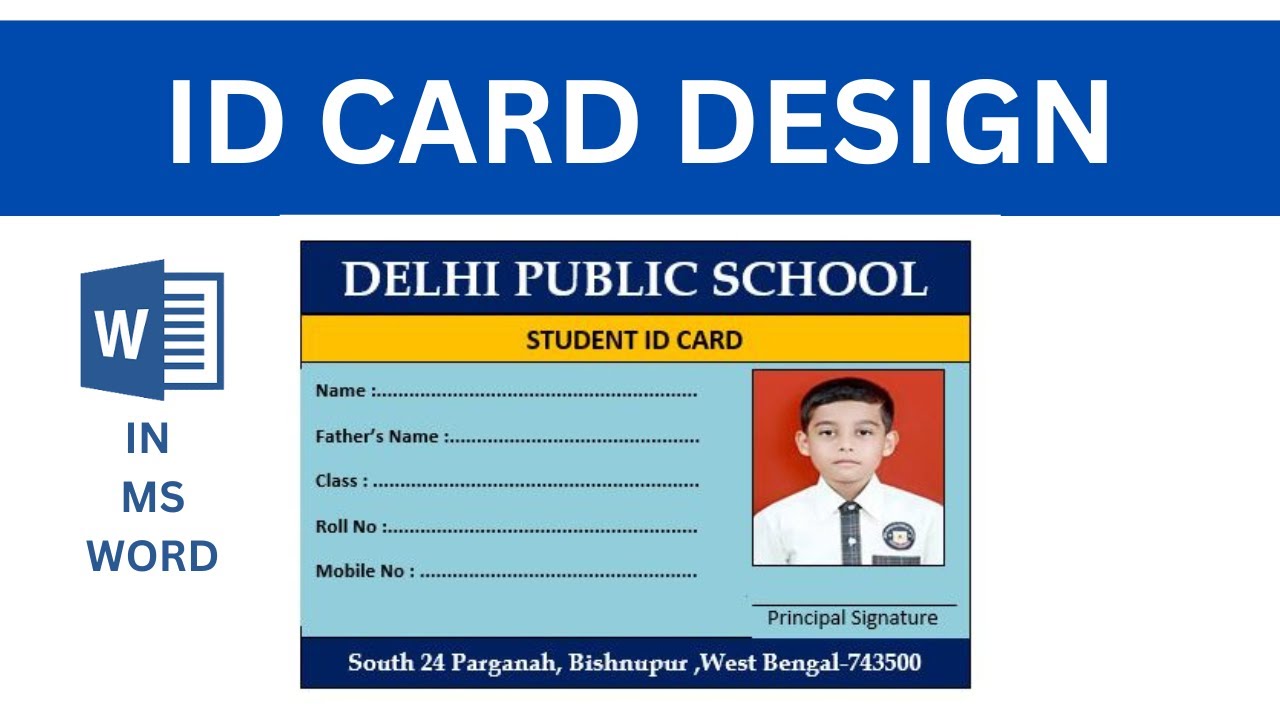 How to make id card in ms word student id card in ms word id card