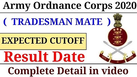 Army Ordnance Corps 2020 !! AOC  2020 tradesman Mate Expected cutoff & Result Date !! AOC 2020