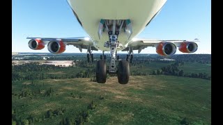 Flight Simulator | Amazing Landing | Nose View AeroSur 747 Landing in St. Petersburg | Capt. Stunn