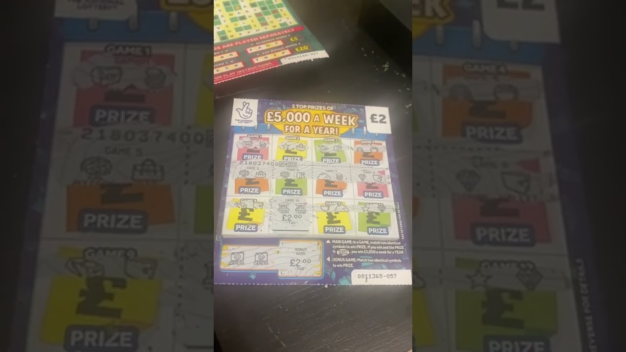 Zdrapki za £5 Fintow . Jest wygrana