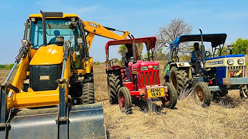 New JCB 3dx Expert Backhoe Machine Loading Mud In Tractors | Mahindra 415 DI | Swaraj 843 XM Tractor