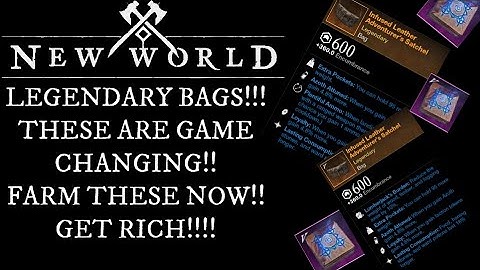 New World Legendary Bags!! Armorers Are Going To Get Rich!! Farm These Now On Live To Be Ready!!