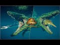 MOSASAURUS Hunting Animation vs All 6 Marine Reptiles includes Marine Feeder Animation | JWE2
