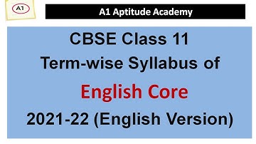English Term wise Syllabus of Class 11th CBSE