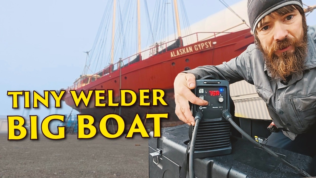 ⁣Tiny Blue Welder Rebuilding an 80-Foot Steel Schooner | Miller Maxstar 161 Review