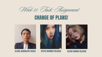 Week 15 - Task: Assignment – Change of plans! - PA