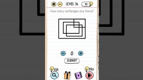 Brain Test Level 76 How Many Rectangle Are There | Brain Test