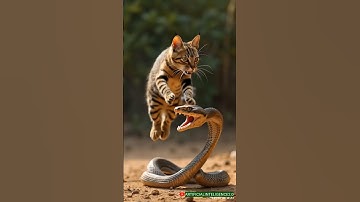 Wild Cat vs King Cobra ⚔️🐍🔥 Deadly Battle | #shorts #wildlife #shortsfeed