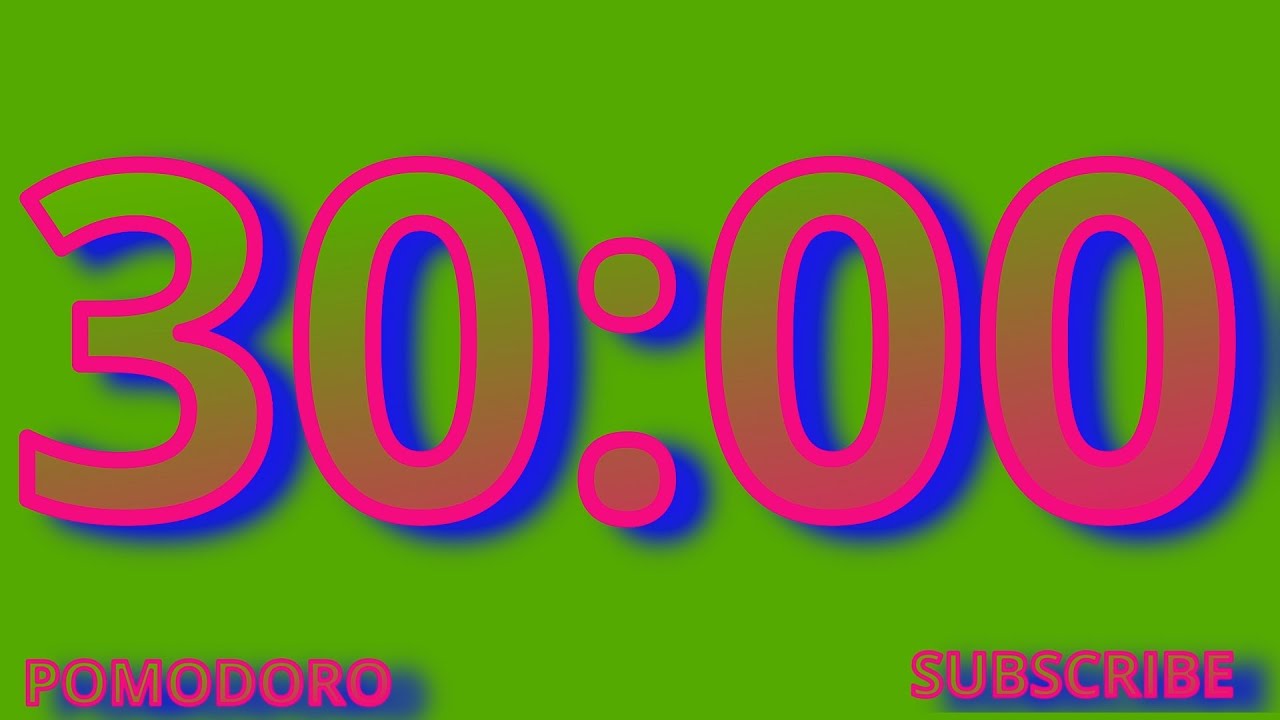 30 Minute Timer - Study - Work - Deep Focus - Countdown Timer - No ...