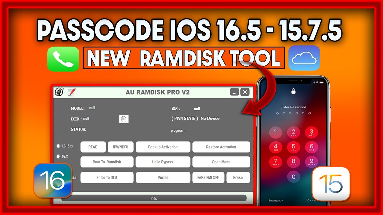 New Ramdisk Tool AU RMDSK Pro V2 IOS 16 5 15 7 5 Remove Passcode With