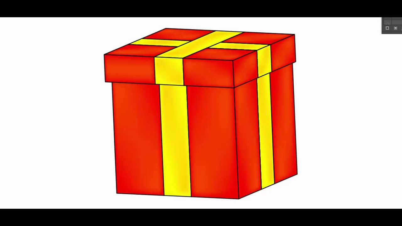 Gift box, present Adobe Illustrator tutorial. Quick and