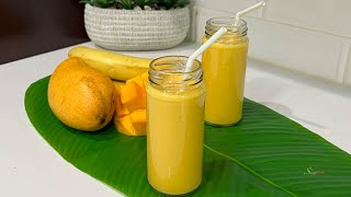 Don’t Buy Smoothies, Save Money & Make It At Home In One Minute | Easy Mango Banana Smoothie